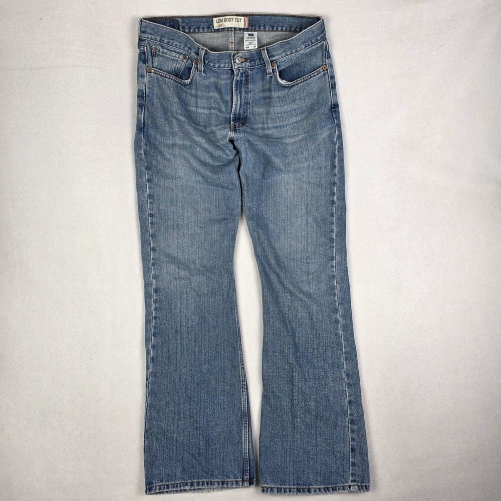 Vintage Y2k Levis 527 Boot Cut Jeans Mens 36x34 Blue Fade Whisker Cowboy Western